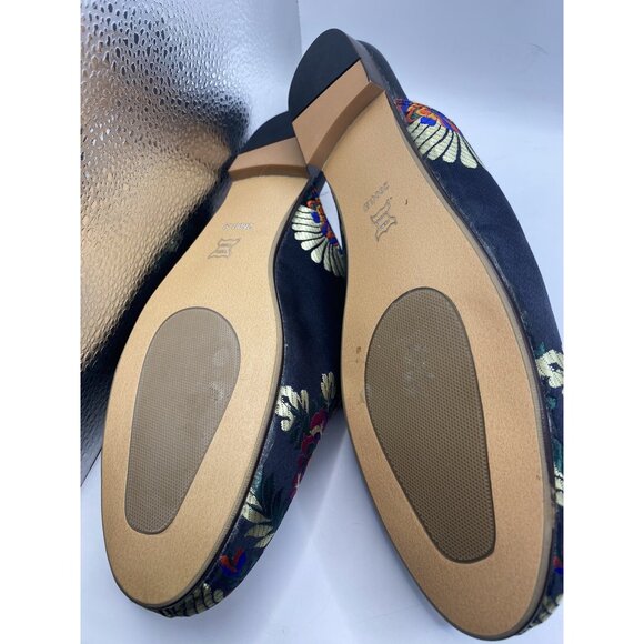 FY Zoe Miriam Silk Embroidery Size 260Cm US 9.5 Sheepskin Vero Cuoio Flat Mules - Picture 5 of 10